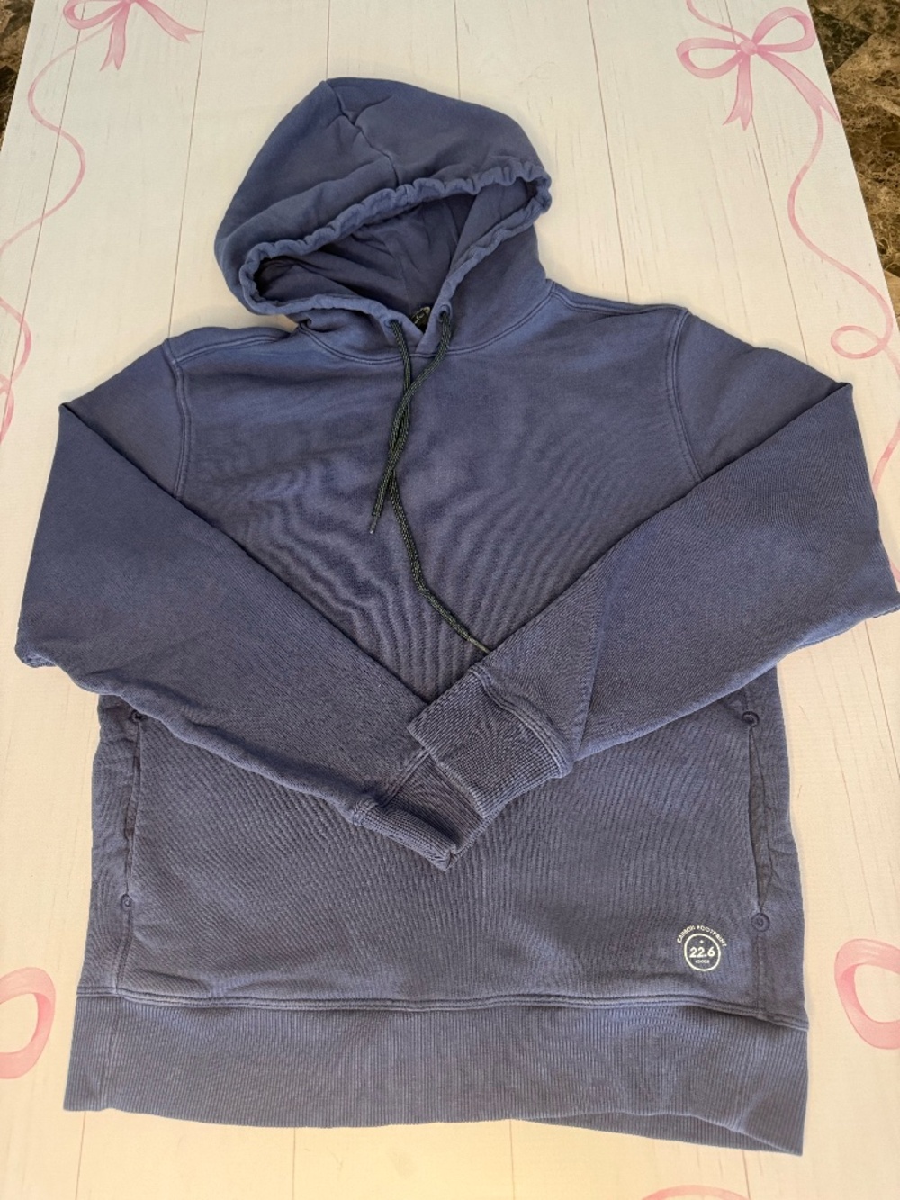 Allbirds The R&R Hoodie Hazy Indigo Blue Organic Cotton Blend Size Womens S